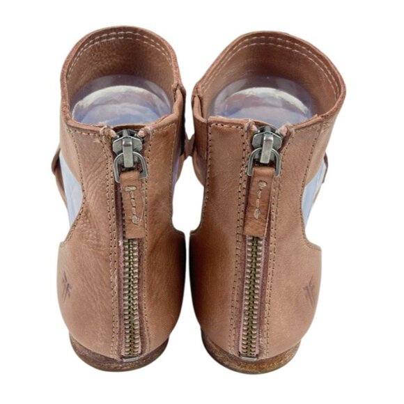 *Frye Carson Sandals Womens Sz 7 Ankle Strap Brown Leather Designer Summer Flat - Picture 6 of 14